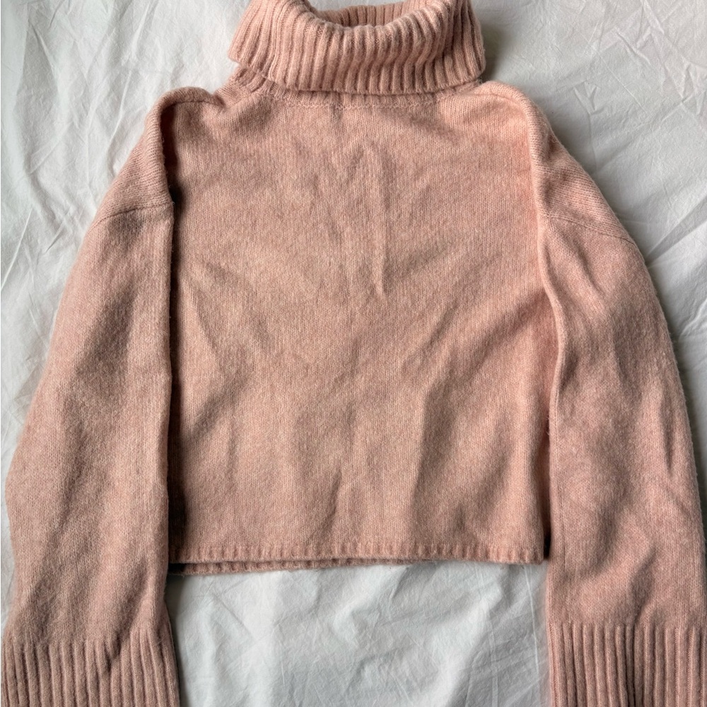 Cozy Dusty Pink Turtleneck Sweater